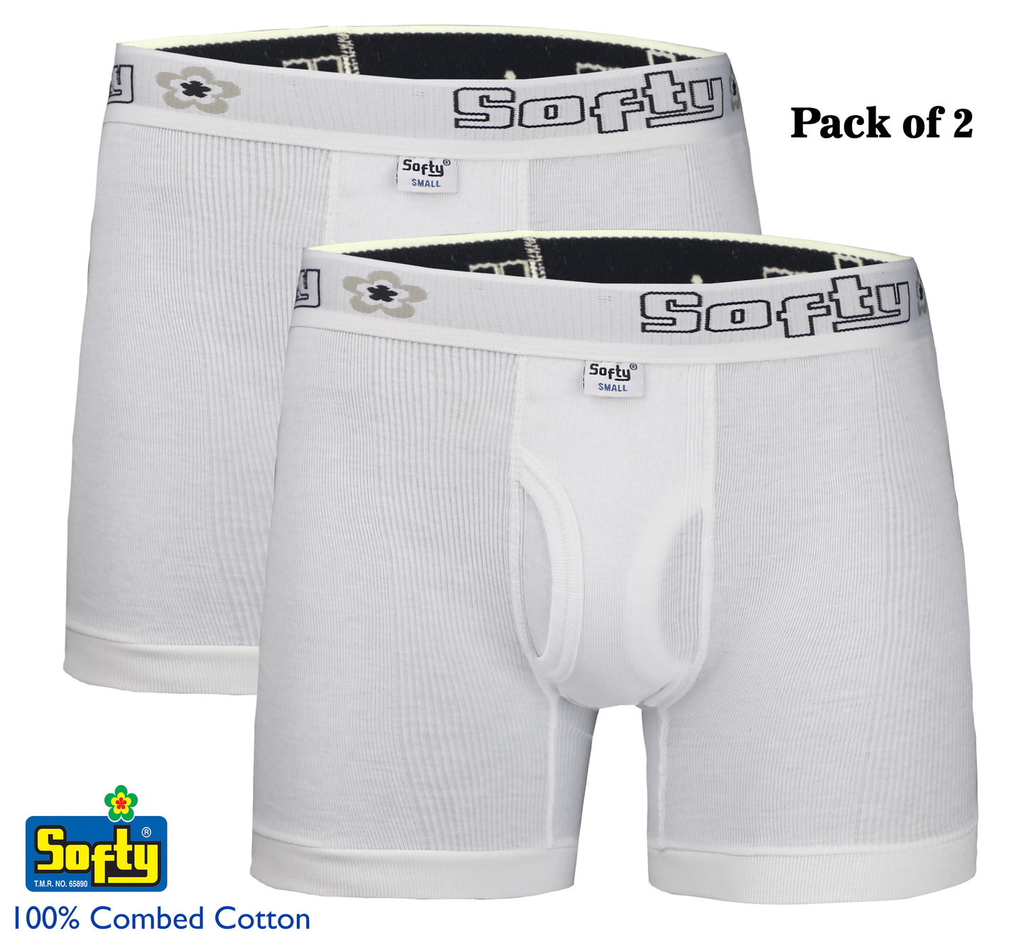 MENS RIB FABRIC DESIGNER COTTON BOXER SHORTS UNDERWEAR